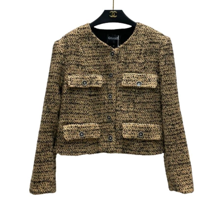 Chanel-Tweed-Round-Neck-Short-Jacket-2.jpg Chanel Tweed Round Neck Short Jacket 2