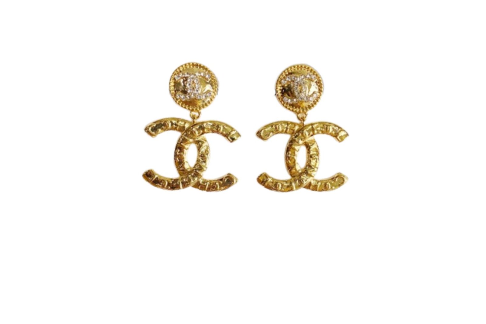 Dangling-Oversized-Logo-Earrings-Gold-1.jpg Dangling Oversized Logo Earrings Gold 1