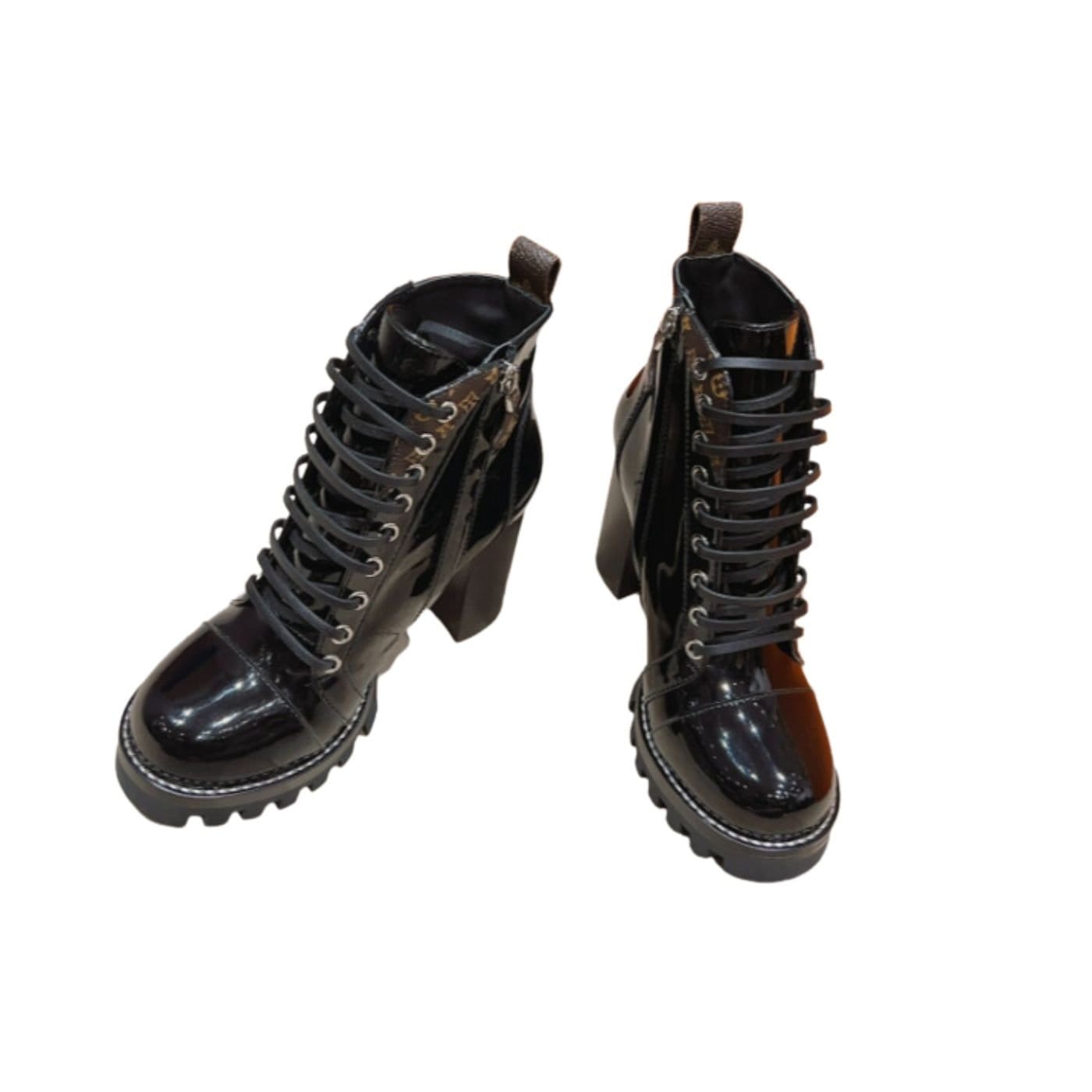 Louis-Vuitton-Patent-Lace-Up-Heeled-Boots-1.jpg Louis Vuitton Patent Lace Up Heeled Boots 1