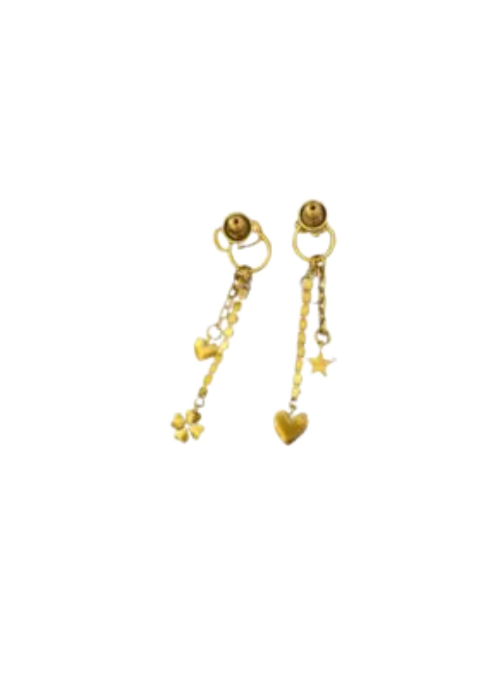 Lucky-Grass-And-Heart-Earrings-Gold-Tone-1.jpg Lucky Grass And Heart Earrings Gold Tone 1