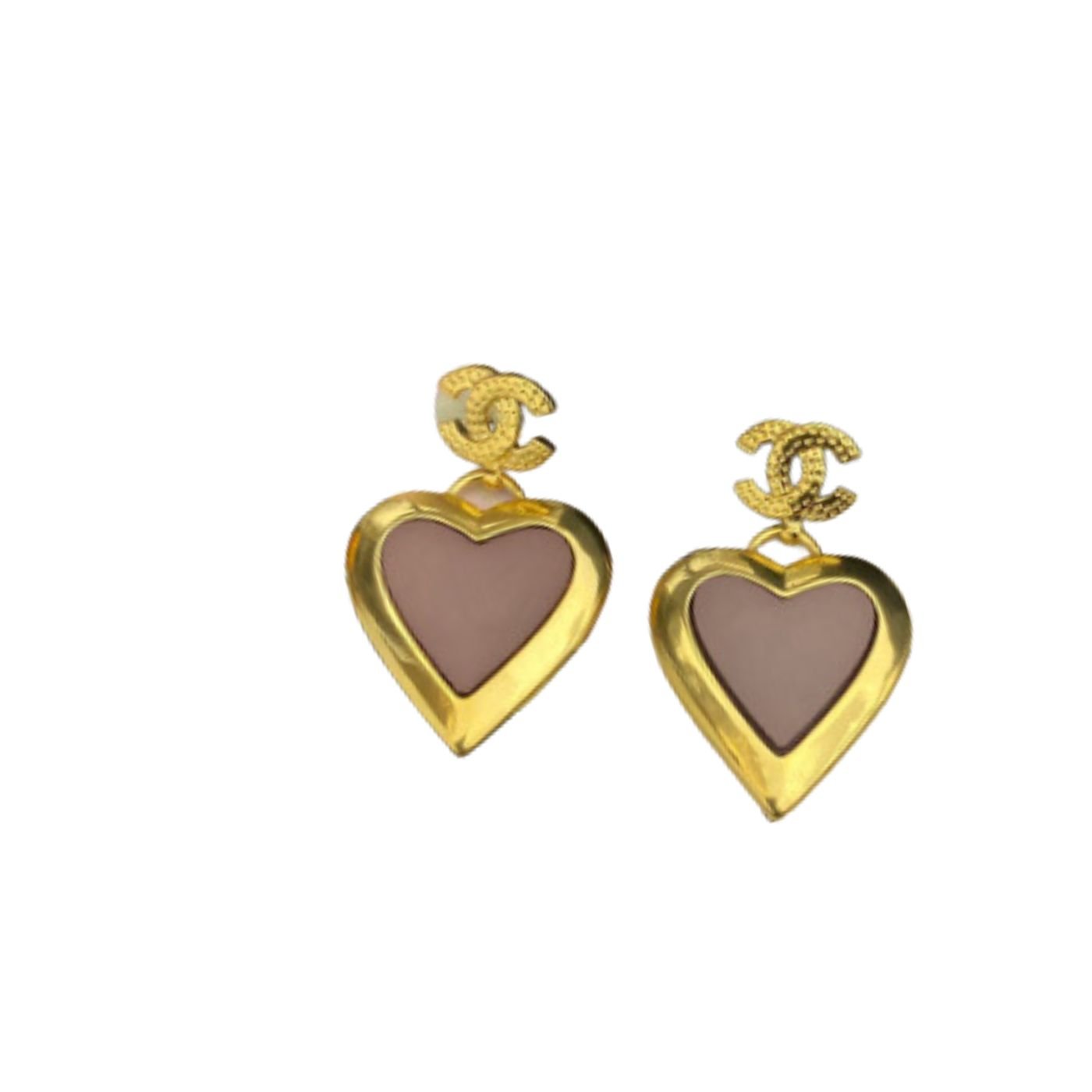 Yellow-Thick-Border-Heart-Earrings-Gold-Tone-1.jpg Yellow Thick Border Heart Earrings Gold Tone 1