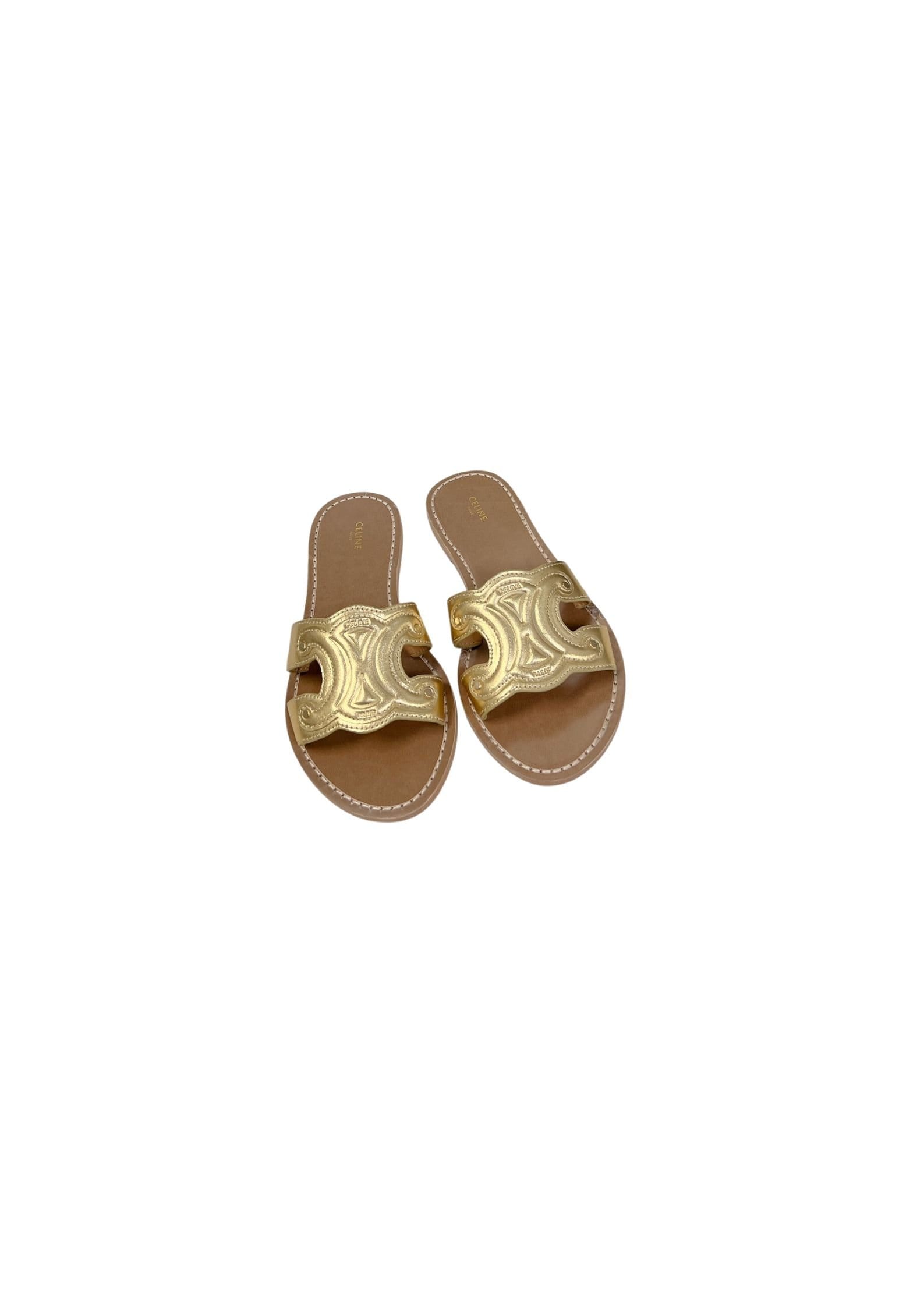 celine-triomphe-mule-in-metalized-1.jpg celine triomphe mule in metalized 1