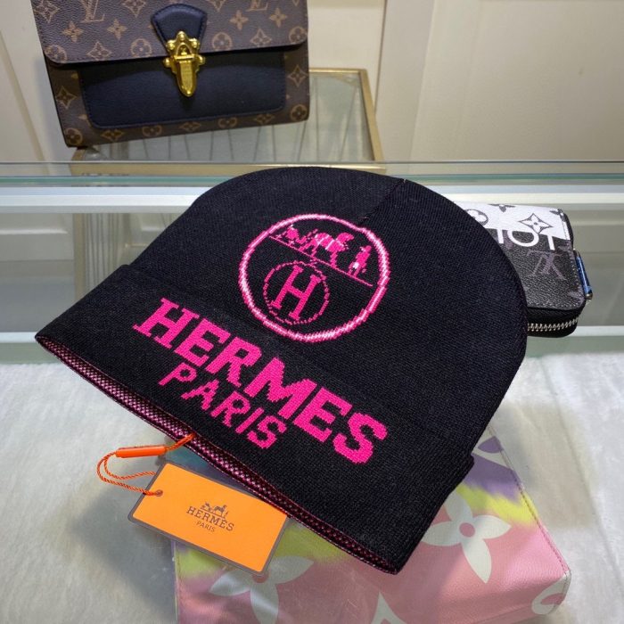 Hermes 黑色频率毛线帽