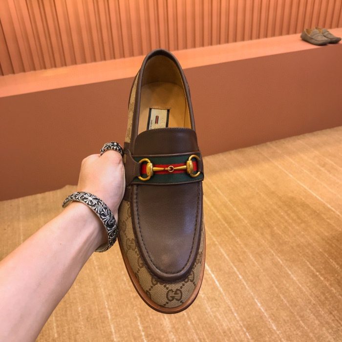 Gucci x Adidas 男士 GG 乐福鞋棕色男士 GG 鞋 702283