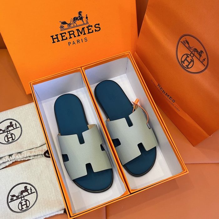 Hermes 伊兹密尔 男士白蓝凉鞋