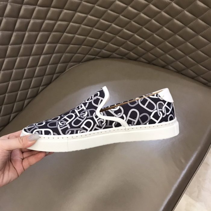 1:1爱马仕 (Hermes) 男士 Kick Interlock H 运动鞋黑色