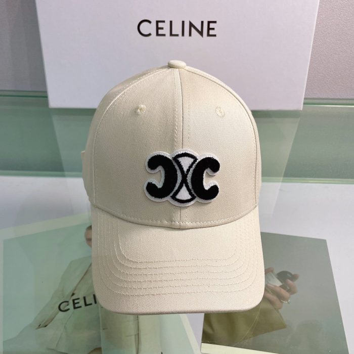 Celine 米色棉质棒球帽