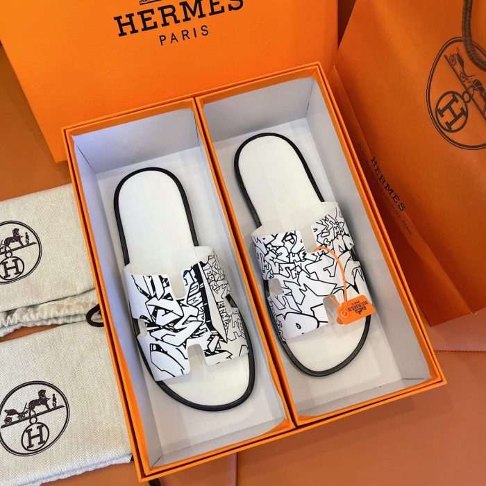 1:1爱马仕 (Hermes) 伊兹密尔男士凉鞋白色 H221817ZH11400