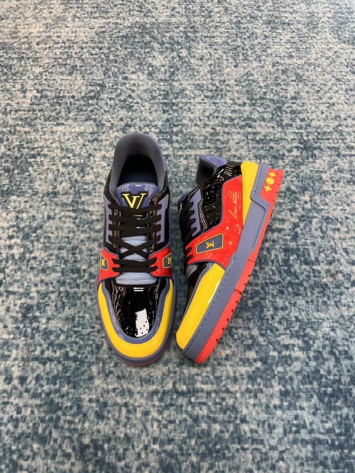 路易威登 男士运动鞋漆皮帆布海军蓝 Virgil Abloh LV 1A9JU6
