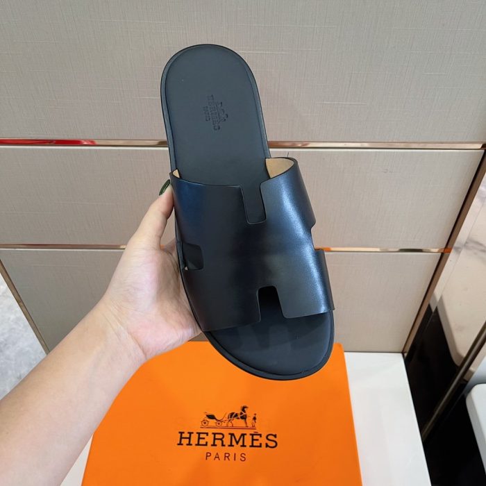 1:1爱马仕 (Hermes) 伊兹密尔男士凉鞋黑色 H041141ZH01415