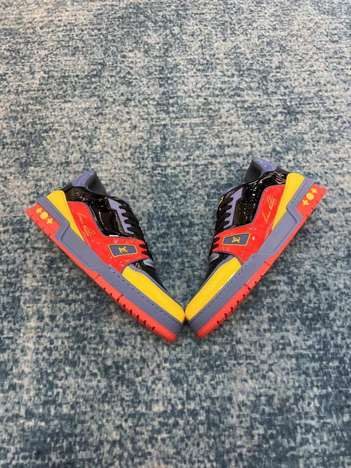 路易威登 男士运动鞋漆皮帆布海军蓝 Virgil Abloh LV 1A9JU6