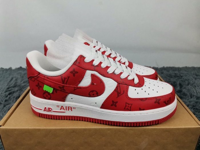 Nike Air Force 1 Low x Louis Vuitton Virgil Abloh “白红”男士 LD 0242