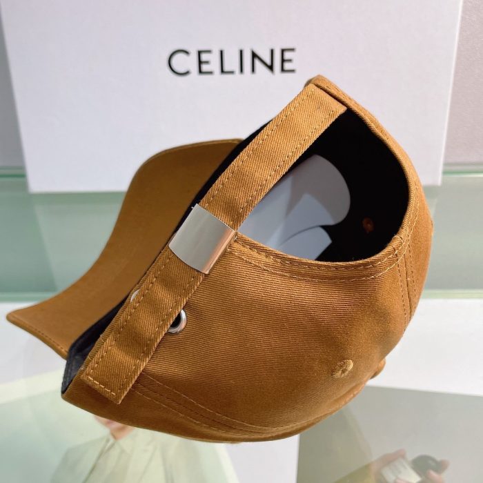 Celine 棉质棕色棒球帽