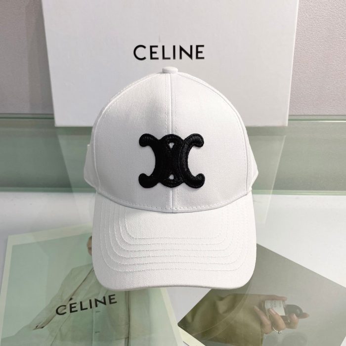 Celine 棉质白色棒球帽