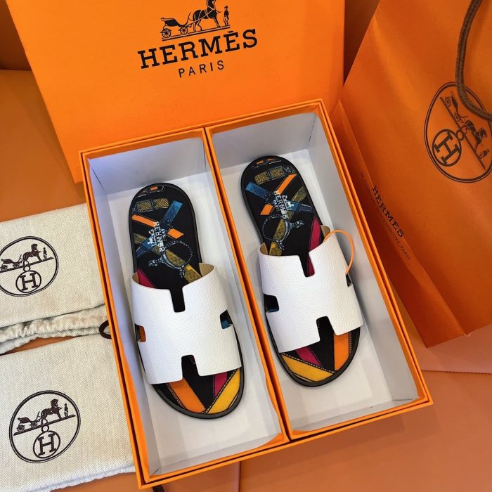 Hermes 伊兹密尔 男士凉鞋 白色和多色