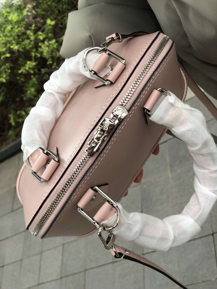 高仿LV女包 LV贝壳包 LV牛皮水波纹手提包 粉色