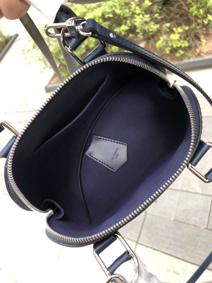 高仿LV女包 LV贝壳包 LV牛皮水波纹手提包 蓝色