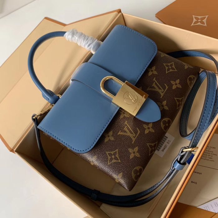 高仿LV女包 LV挂锁包 LV手提包 LV单肩包 牛仔蓝