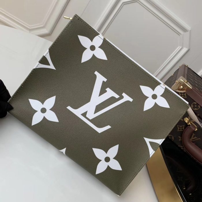 高仿LV Toilet Pouch XL 盥洗袋 超大LV手包 卡其色