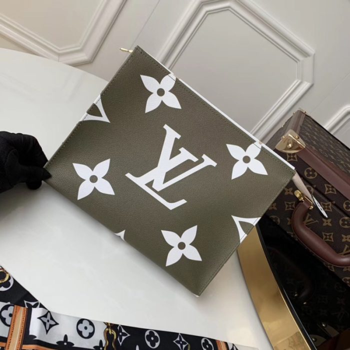 高仿LV Toilet Pouch XL 盥洗袋 超大LV手包 卡其色