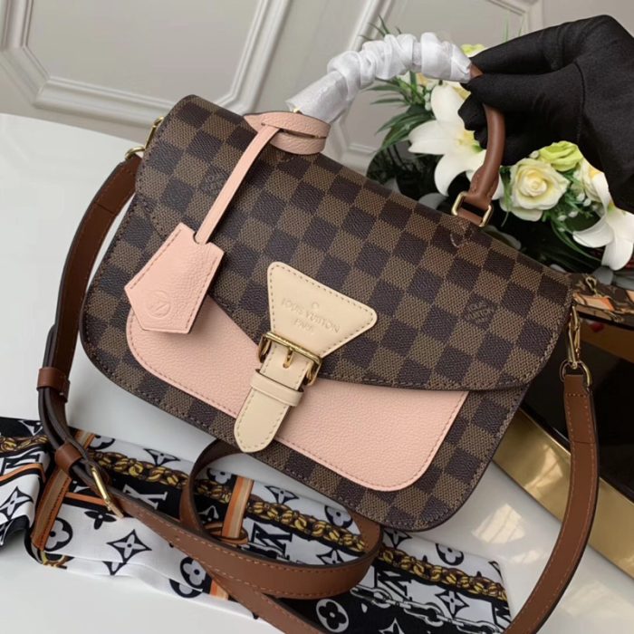 高仿LV CROSSBODY 手袋 DaEbene 涂层帆布女包 LV女包 粉色