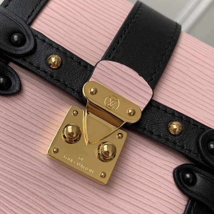 高仿LV TRUNK VERTICAL 链条包 Epi牛皮 S形锁扣包 粉色