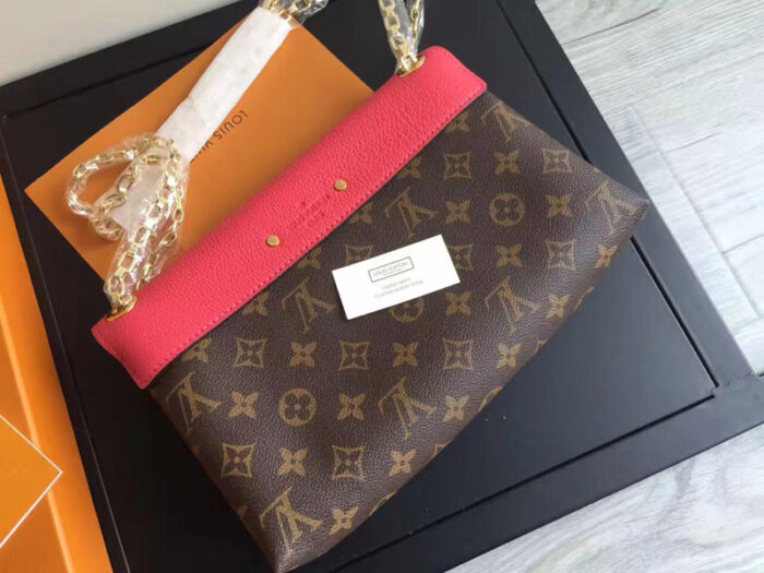 高仿LV链条包 玫红