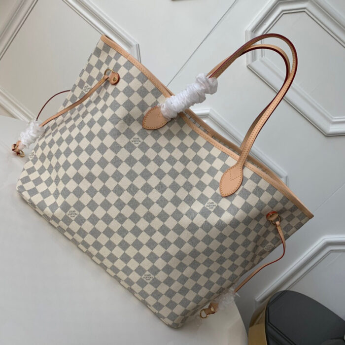 高仿LV NEVERFULL 大号手袋 LV购物袋白格 LV子母包 大号