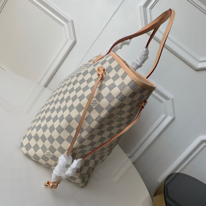 高仿LV NEVERFULL 大号手袋 LV购物袋白格 LV子母包 大号