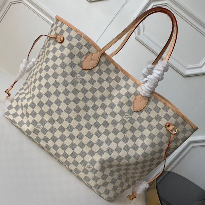 高仿LV NEVERFULL 大号手袋 LV购物袋白格 LV子母包 大号