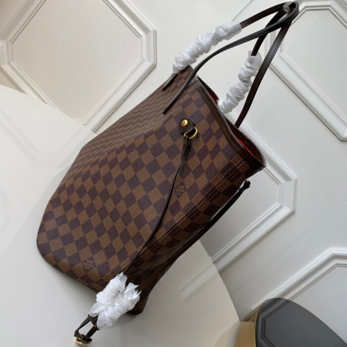 高仿LV NEVERFULL 大号手袋 LV购物袋咖啡格 LV子母包 大号