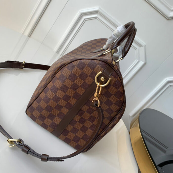 高仿LV Speedy 35 手袋 （配肩带） DaEbene 帆布女包 LV枕头包