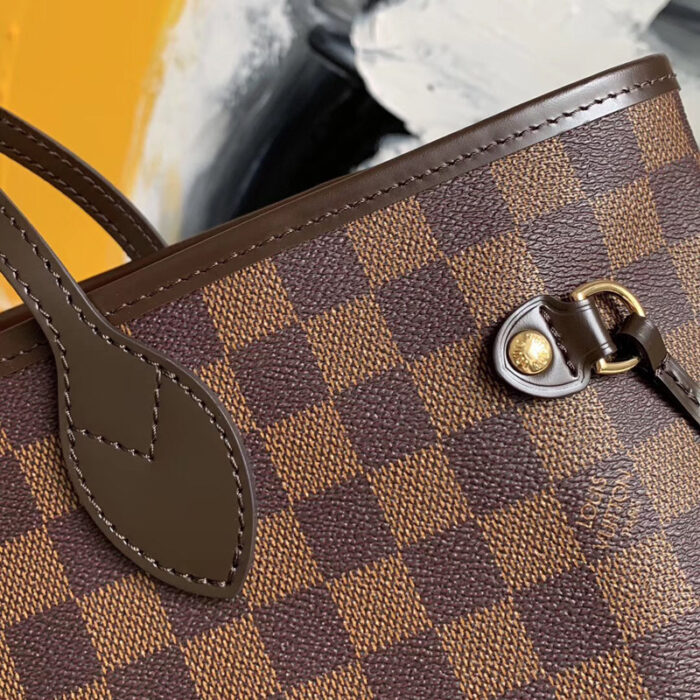 高仿LV Neverfull 中号手袋 DaEbene咖啡格 LV购物袋