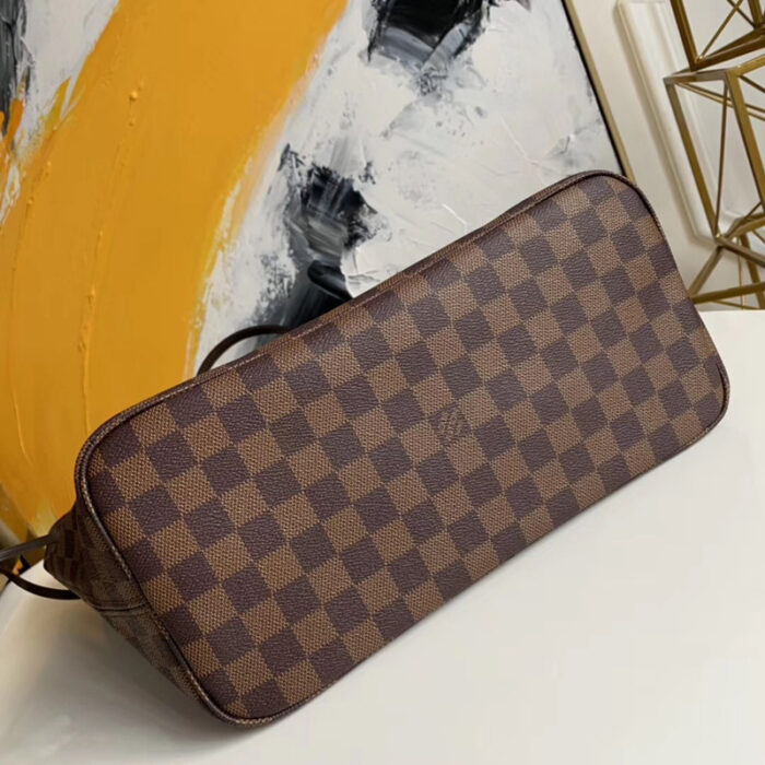 高仿LV Neverfull 中号手袋 DaEbene咖啡格 LV购物袋