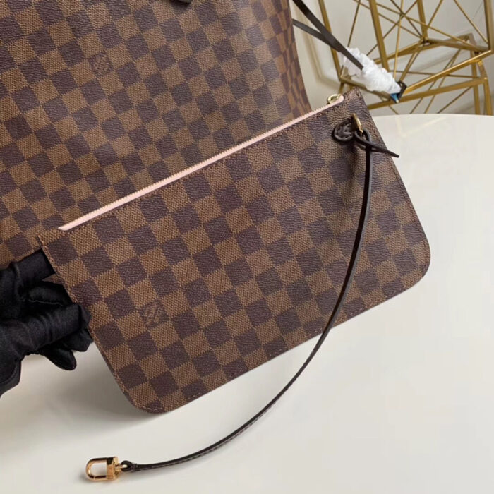 高仿LV Neverfull 中号手袋 DaEbene咖啡格 LV购物袋