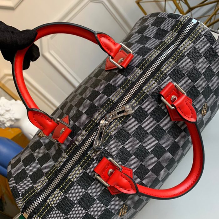 高仿LV SPEEDY BANDOULIERE 30 手袋 LVDa帆布枕头包