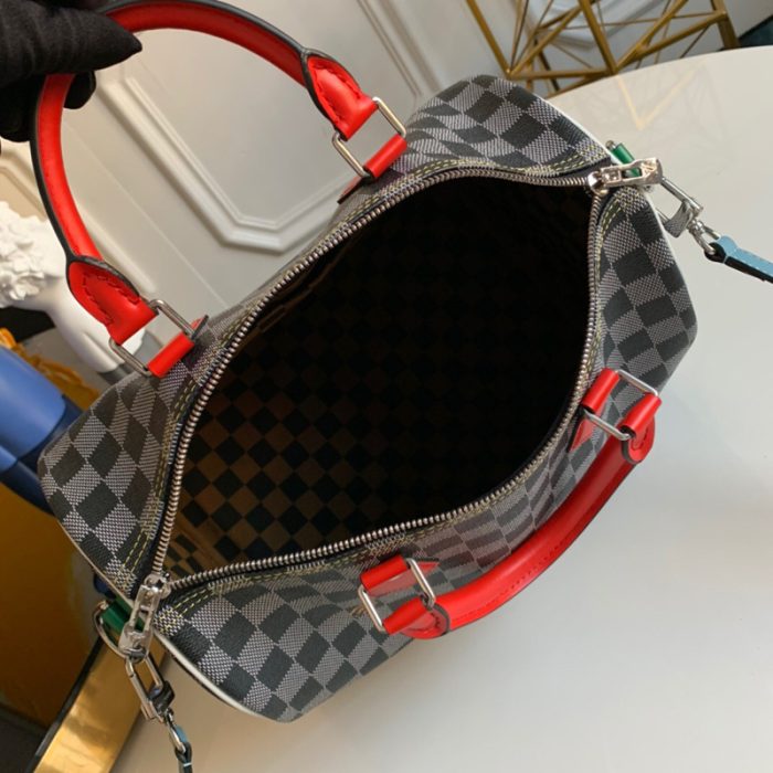 高仿LV SPEEDY BANDOULIERE 30 手袋 LVDa帆布枕头包