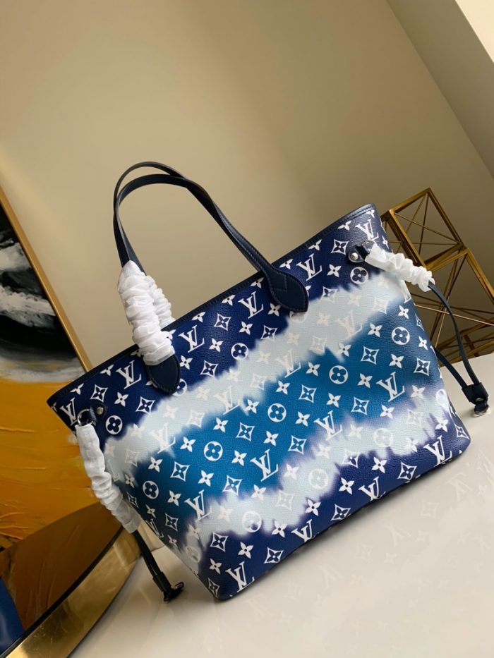 高仿LV NEVERFULL 中号手袋 2020新款日本绞染工艺女包 蓝色