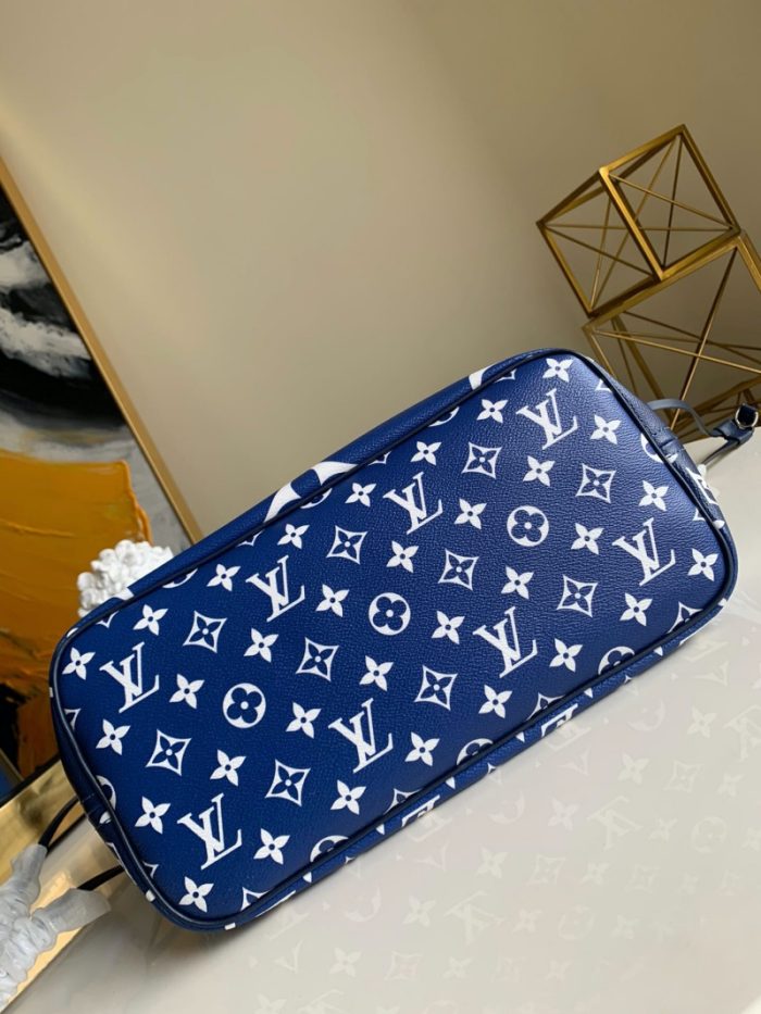 高仿LV NEVERFULL 中号手袋 2020新款日本绞染工艺女包 蓝色