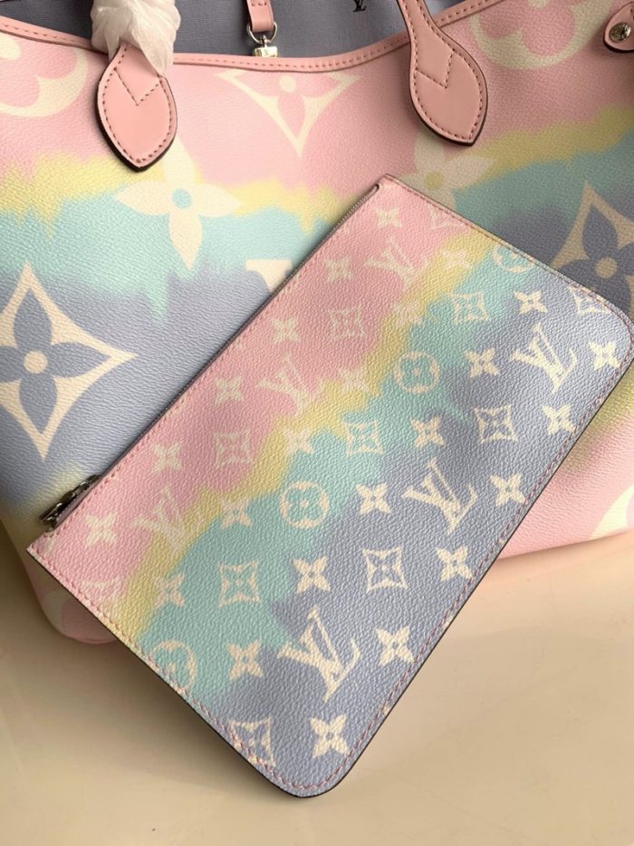 高仿LV NEVERFULL 中号手袋 2020新款日本绞染工艺女包 粉色