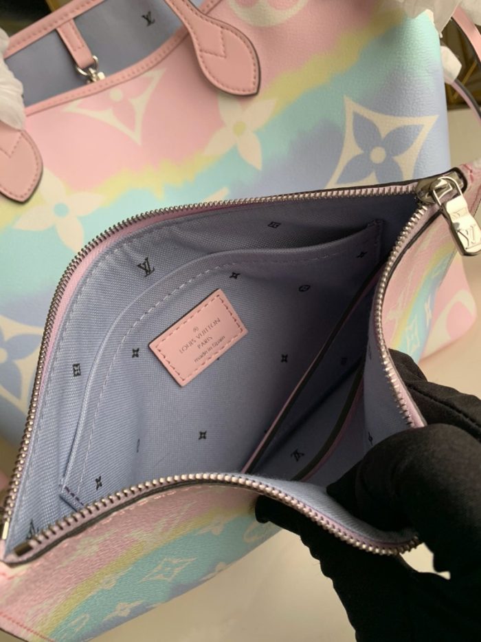 高仿LV NEVERFULL 中号手袋 2020新款日本绞染工艺女包 粉色