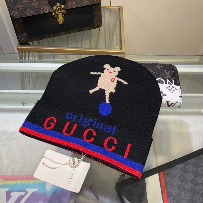 Gucci 黑色羊绒毛线帽