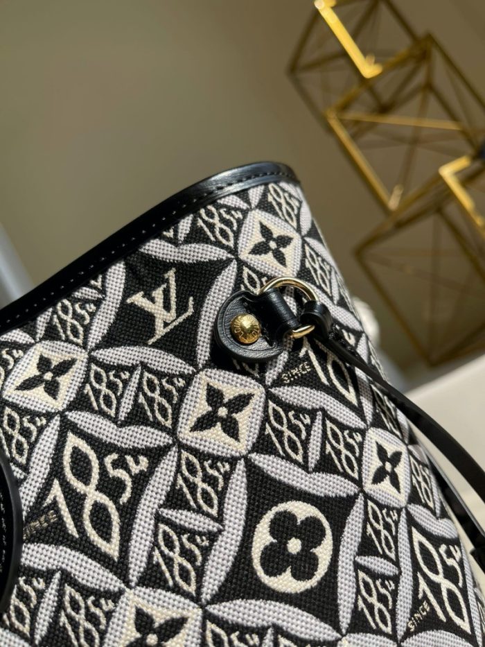 高仿LV NEVERFULL 中号手袋 1854系列妈咪包购物袋 灰色