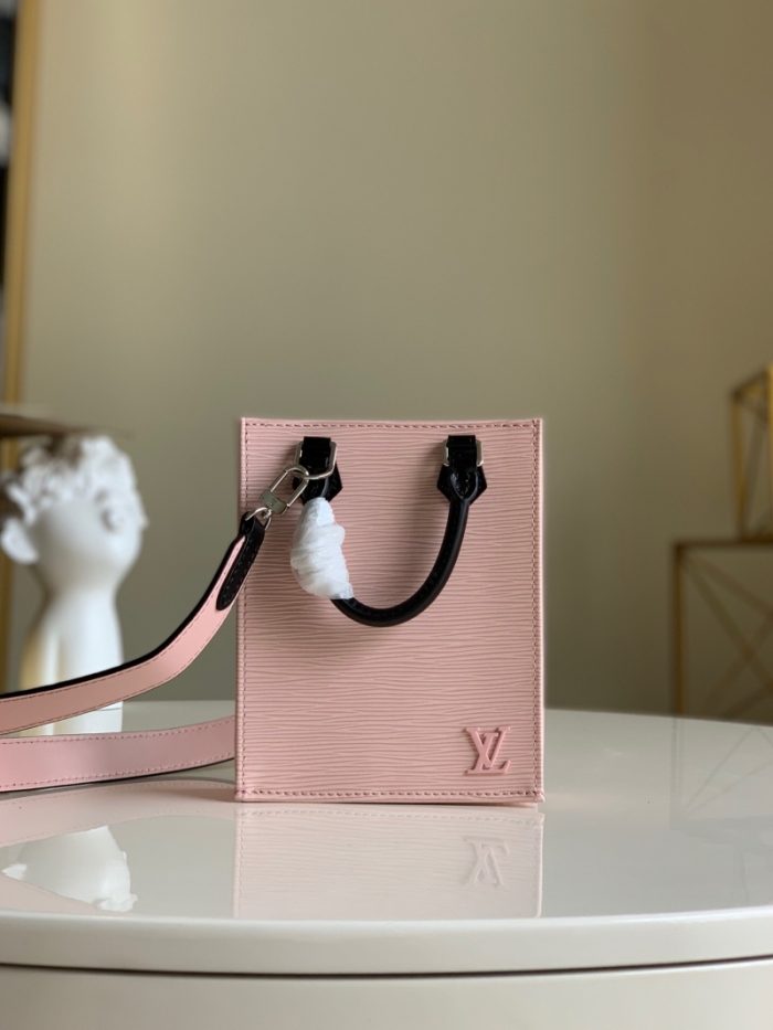 高仿LV PETIT SAC PLAT 手袋 Epi 皮革托特包 粉色