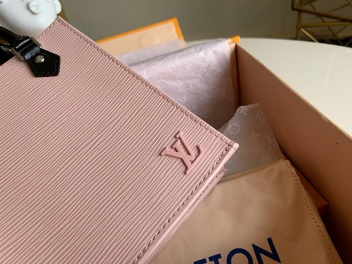 高仿LV PETIT SAC PLAT 手袋 Epi 皮革托特包 粉色
