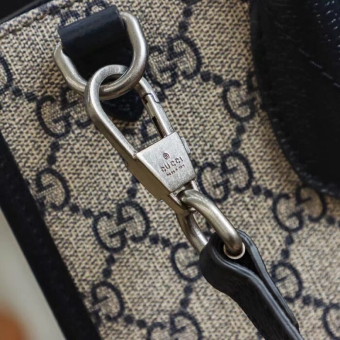 高仿GUCCI 互扣式双G小号托特包 Gucci男女通用托特包 蓝色