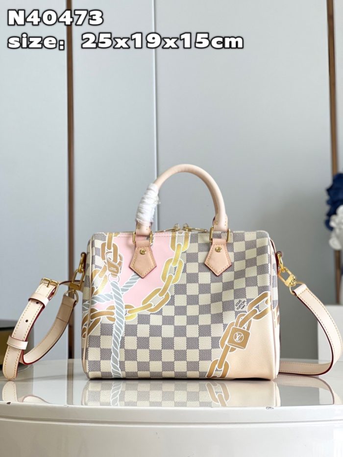 高仿LV Nautical 系列 SPEEDY BANDOULIERE 25 手袋 LV航海印花枕头包
