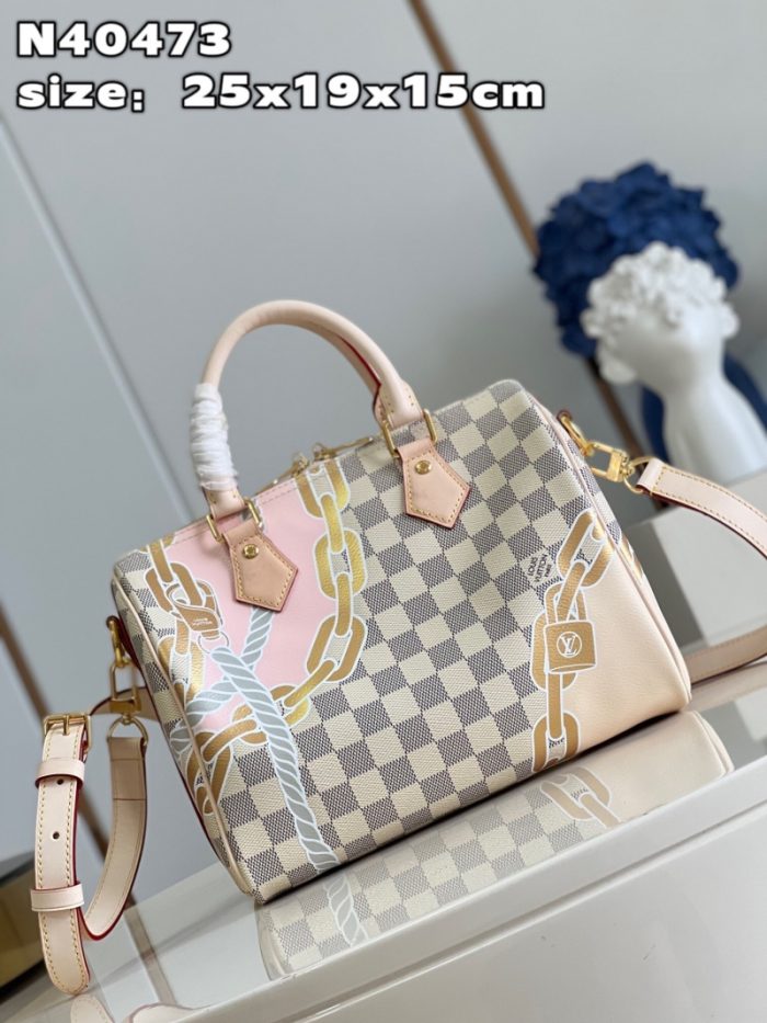 高仿LV Nautical 系列 SPEEDY BANDOULIERE 25 手袋 LV航海印花枕头包