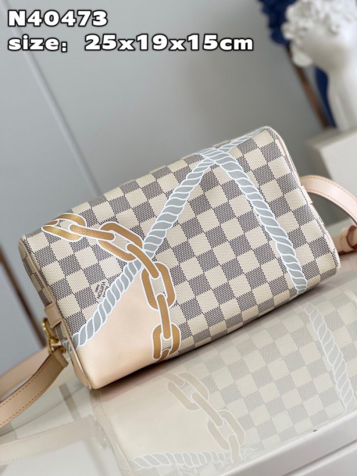 高仿LV Nautical 系列 SPEEDY BANDOULIERE 25 手袋 LV航海印花枕头包