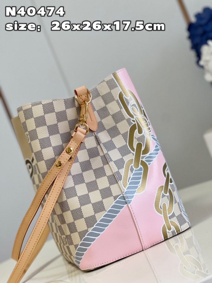高仿LV Nautical 系列 NEONOE 中号手袋 LV航海印花水桶包